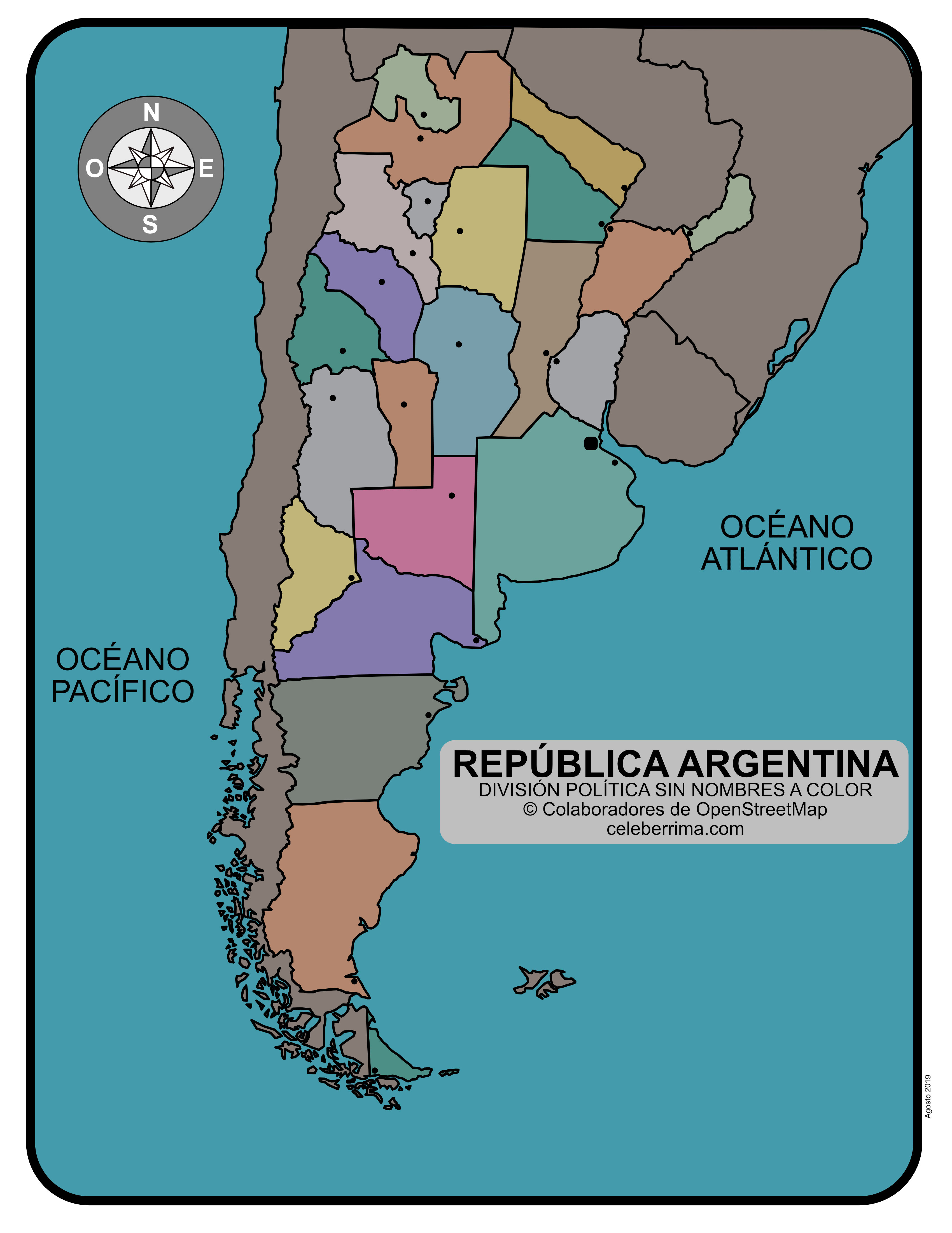 Mapa De La República Argentina Con Nombres De Provincias Y Capitales