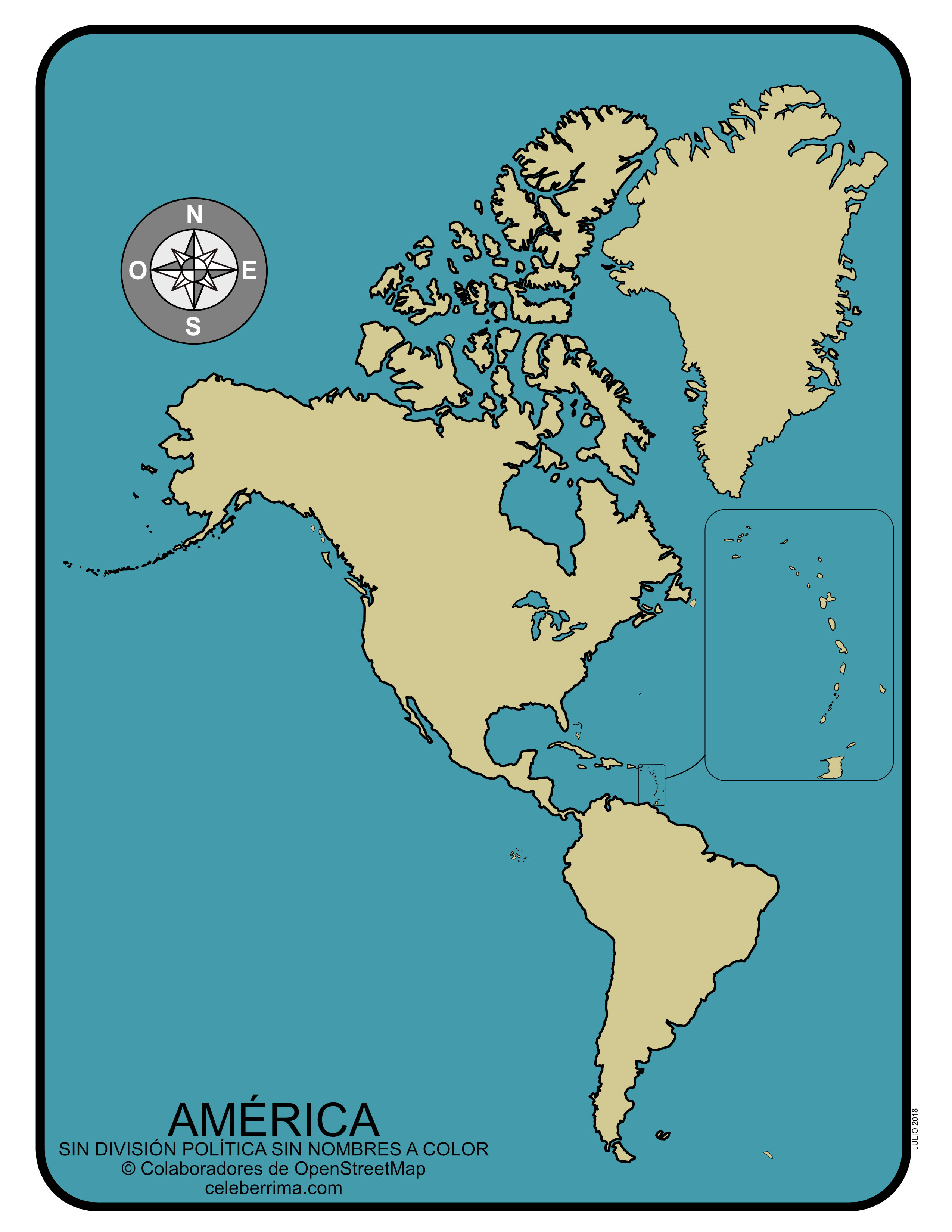 Mapa De America Con Division Politica Nombres Y Capitales