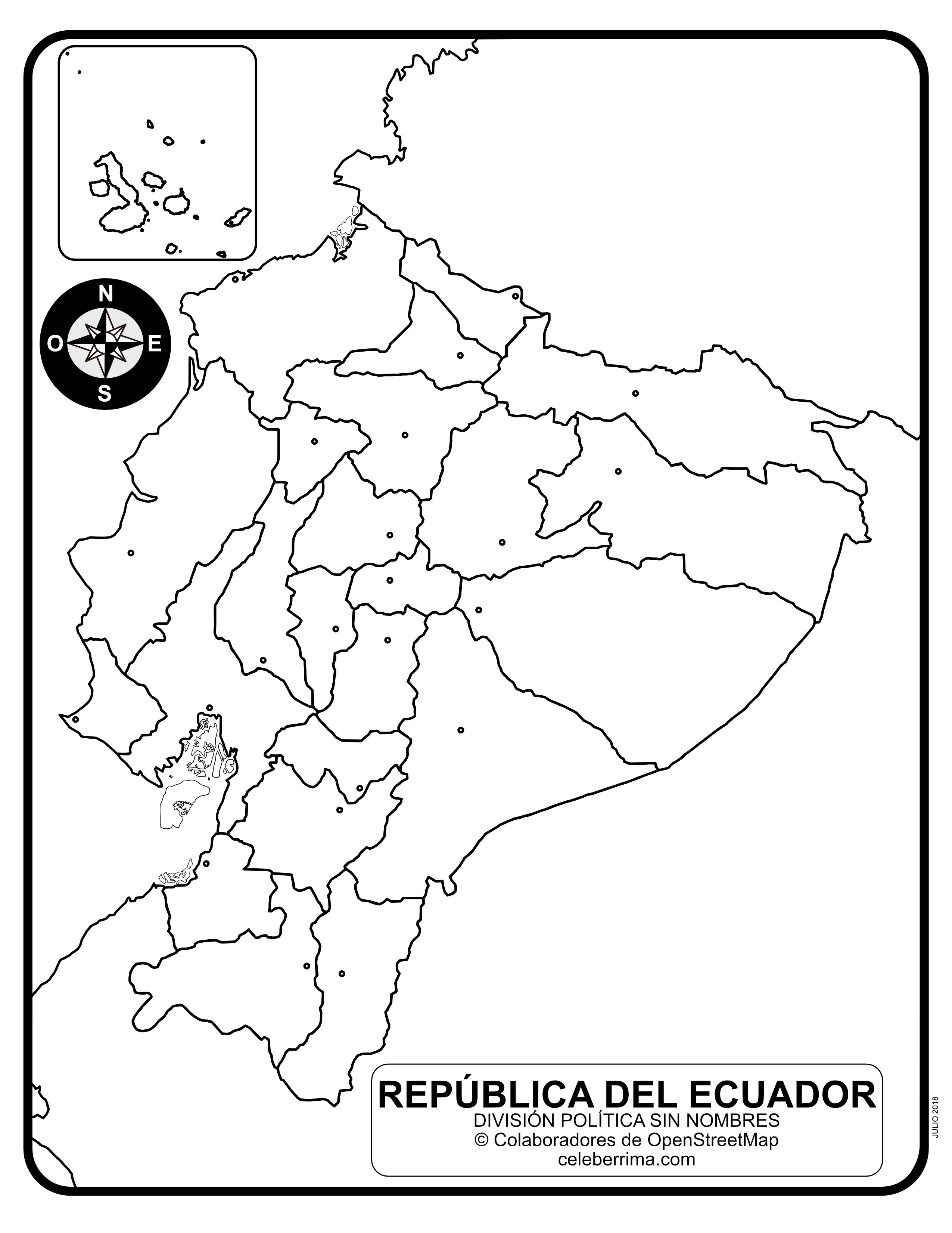 Mapa De Ecuador Con Nombres De Provincias Y Capitales Para